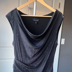 NWOT  Silver Shimmer Cowl Neck Dress